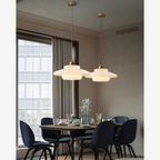 Layered Opal Glass Pendant Light, Art Deco Design - view 3