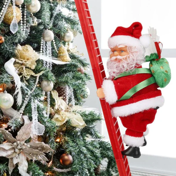 Animated Climbing Santa Decoration with LED Lights and Christmas Music — product view 3