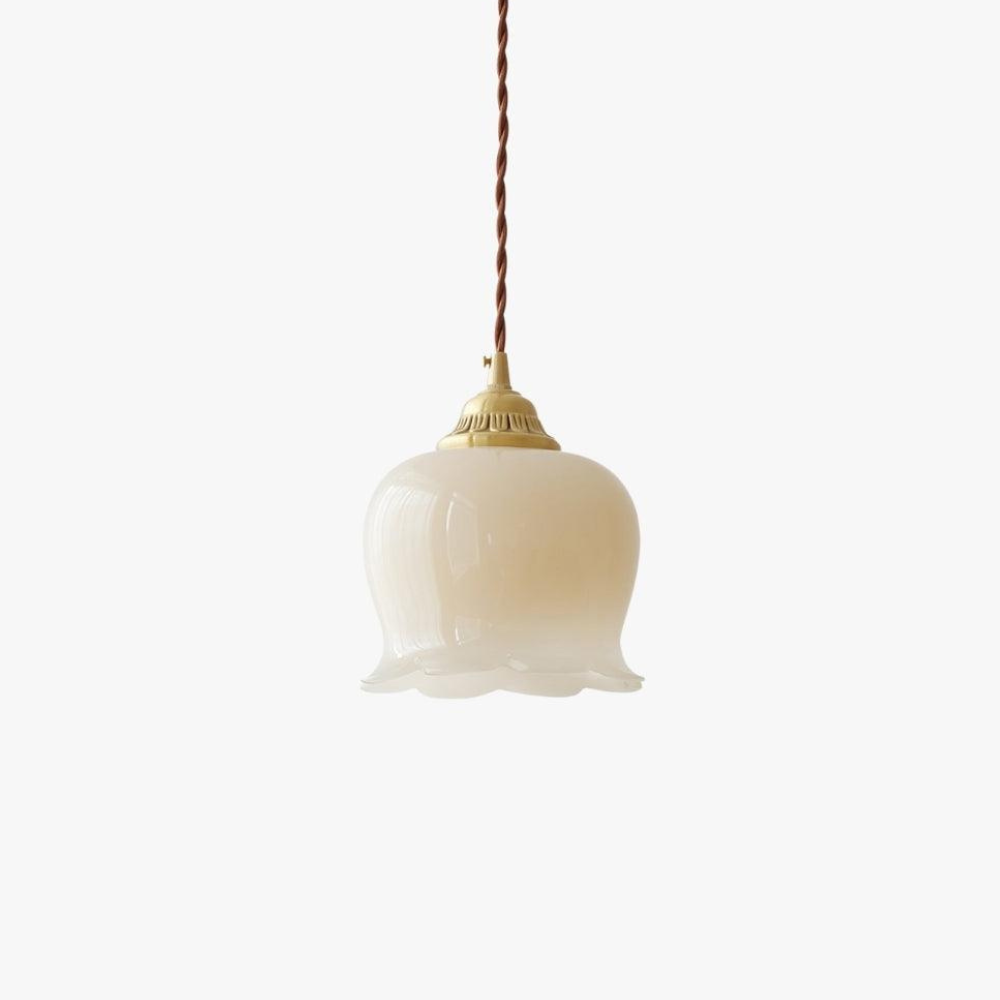 Floral Resin Pendant Light with Brass Hardware - view 17