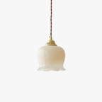 Floral Resin Pendant Light with Brass Hardware - view 17