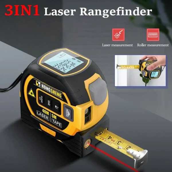 3-in-1 Digital Laser Tape Measure with Roller Wheel — product view 5