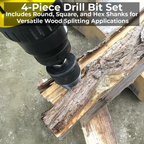 Carbon Steel Wood Splitter Drill Bit with Three Shanks — product view 5