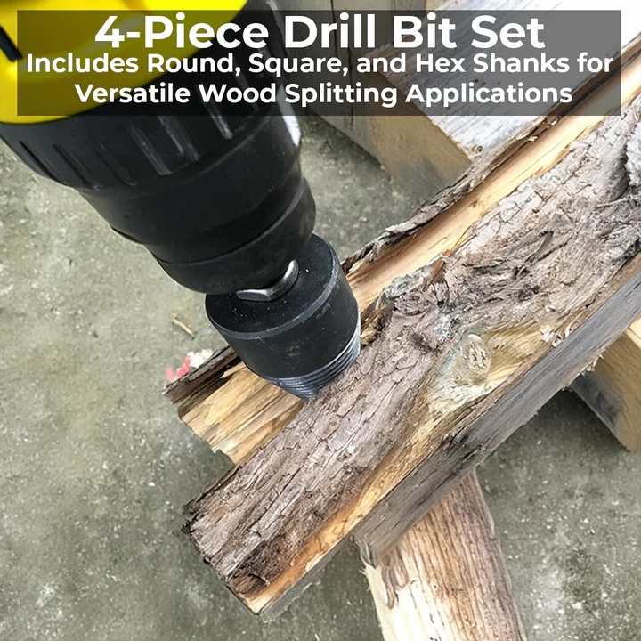 Carbon Steel Wood Splitter Drill Bit with Three Shanks — product view 5
