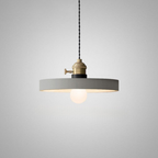 Geometric Concrete Pendant Light with Brass Detail - view 16
