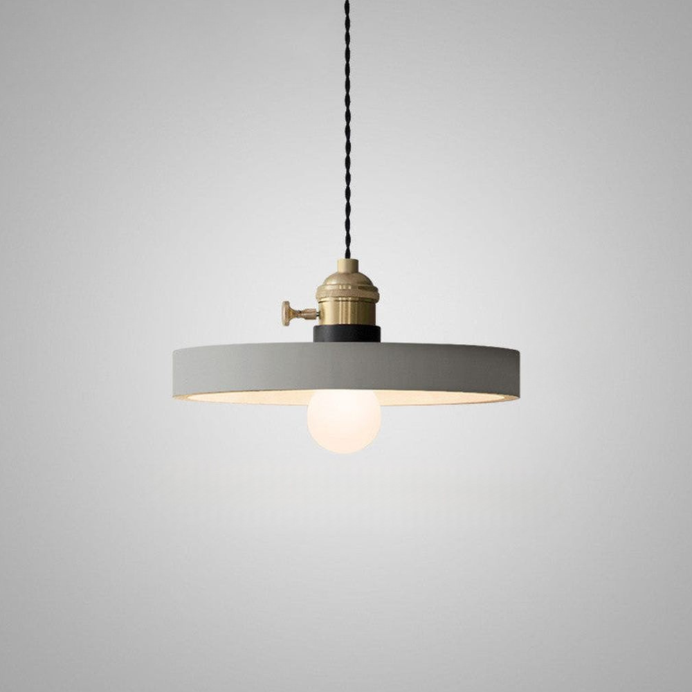Geometric Concrete Pendant Light with Brass Detail - view 16