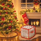 Ornament Storage Box Clear Plastic Christmas Decoration Organiser