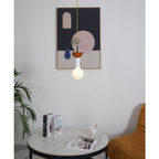Geometric Wood Pendant Light, Sculptural Nordic Design - view 24