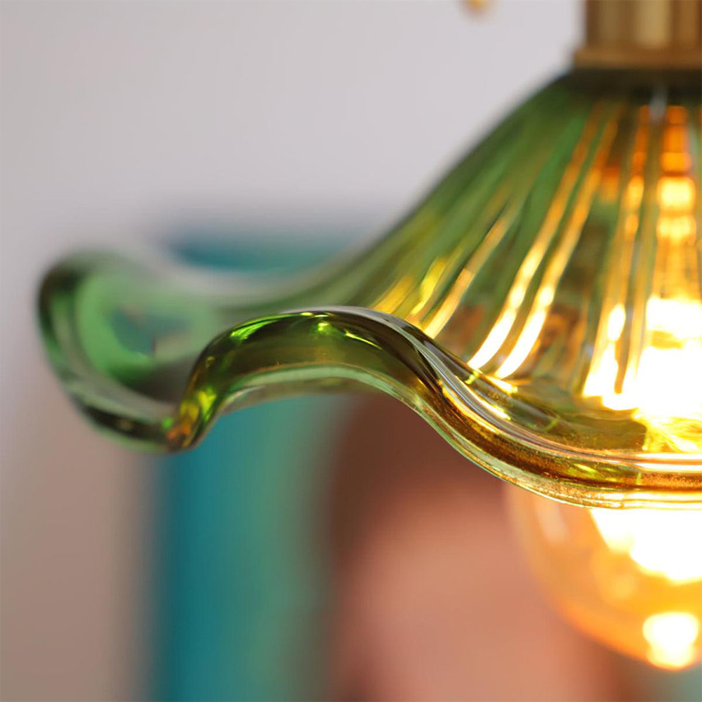 Glass Petal Pendant Light with Brass Fittings - view 8