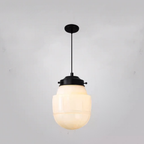 Frosted Glass Pendant Light, Matte White Geometric Designs - view 13