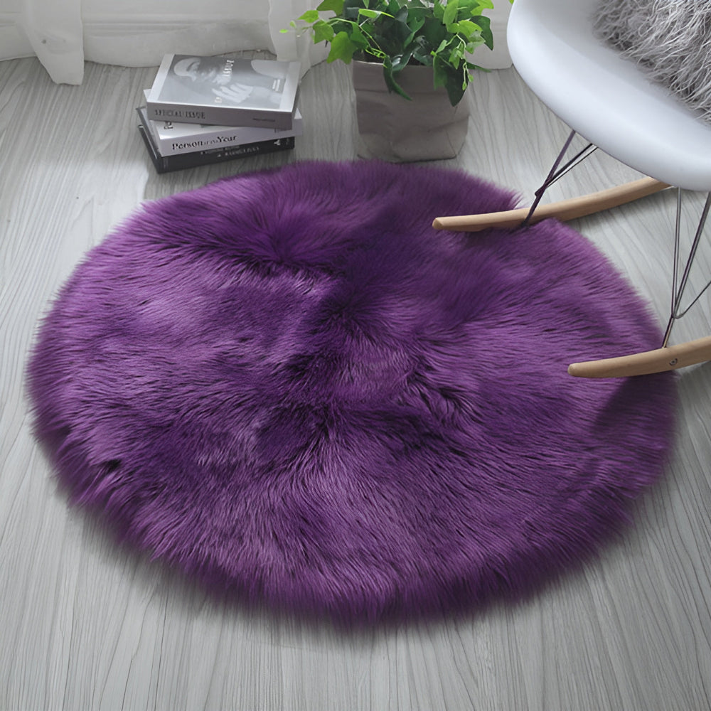 Round Velvet Pile Rug – image 11