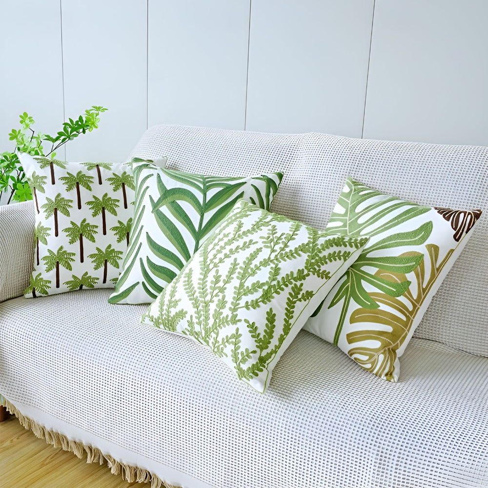 Green Botanical Leaf Cushion Cover – image 3