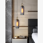 Glass Globe or Capsule Pendant Light with Brass Arch - view 14