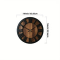 Vintage Roman Numeral Wooden Wall Clock — product view 2