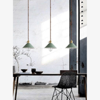 Matte Cone Pendant Light with Brass Fitting - view 17