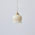 Floral Resin Pendant Light with Brass Hardware - view 1
