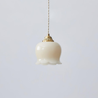 Floral Resin Pendant Light with Brass Hardware - view 1