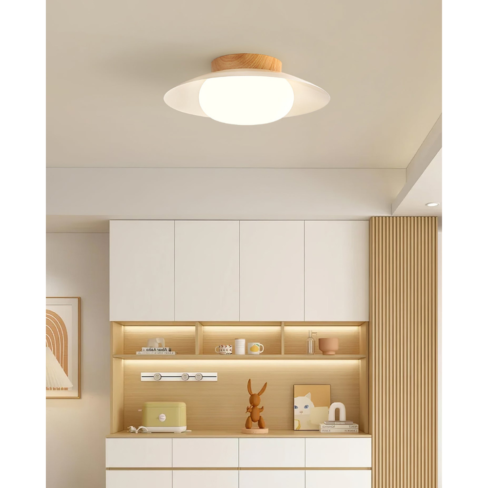 Cream Acrylic LED Flush Ceiling Light, 35 cm - view 7