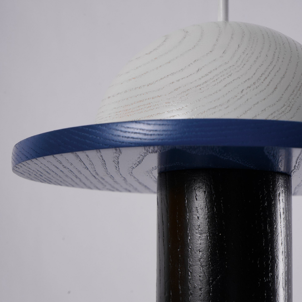 Geometric Wood Pendant Light, Sculptural Nordic Design - view 50