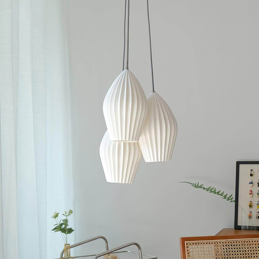 Ribbed Ceramic Teardrop Pendant Light - view 7