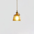 Hammered Glass Pendant Light with Brass Hardware - view 1