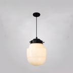 Frosted Glass Pendant Light, Matte White Geometric Designs - view 14