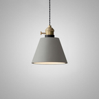 Geometric Concrete Pendant Light with Brass Detail - view 14