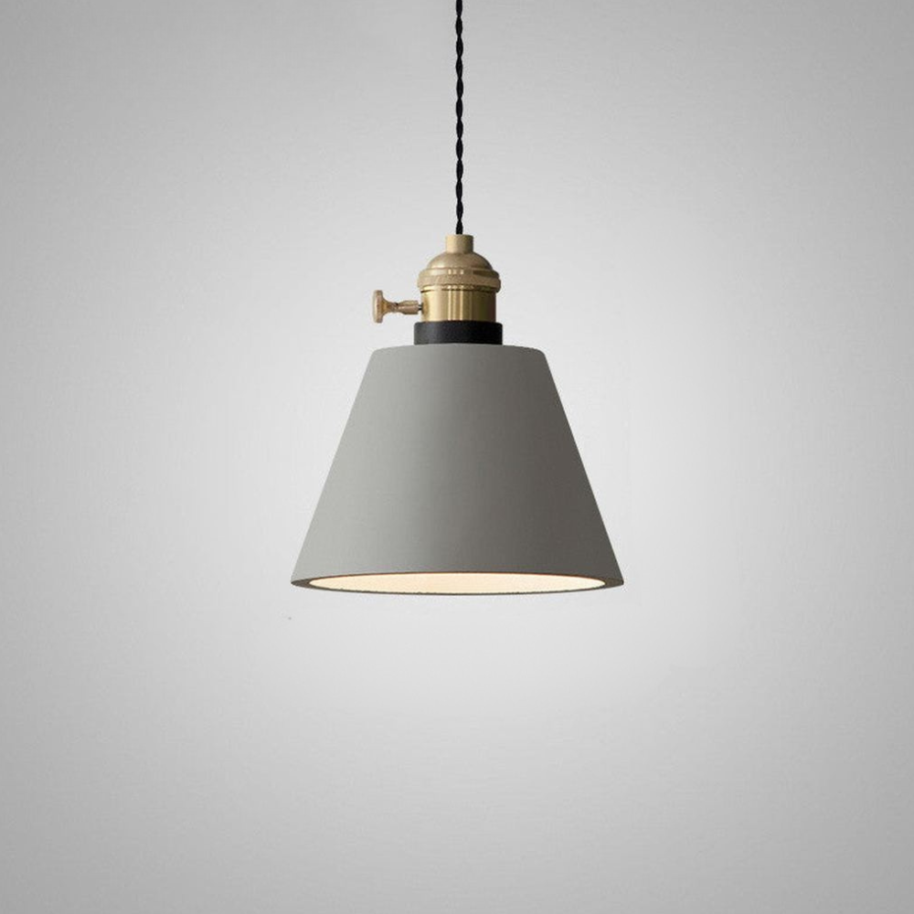 Geometric Concrete Pendant Light with Brass Detail - view 14