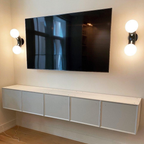 Double Globe Wall Sconce with Curved Metal Arm - view 9