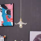 Glass Petal Pendant Light with Brass Fittings - view 9