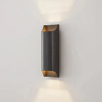 Metal LED Wall Sconce with Gold-Tone Interior - view 1