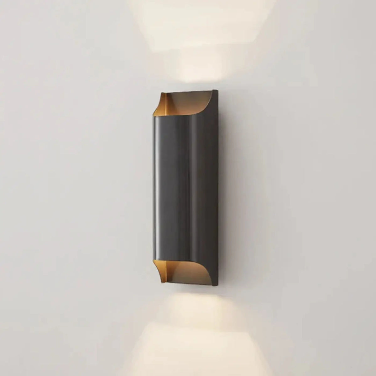 Metal LED Wall Sconce with Gold-Tone Interior - view 1