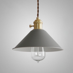 Matte Cone Pendant Light with Brass Fitting - view 18