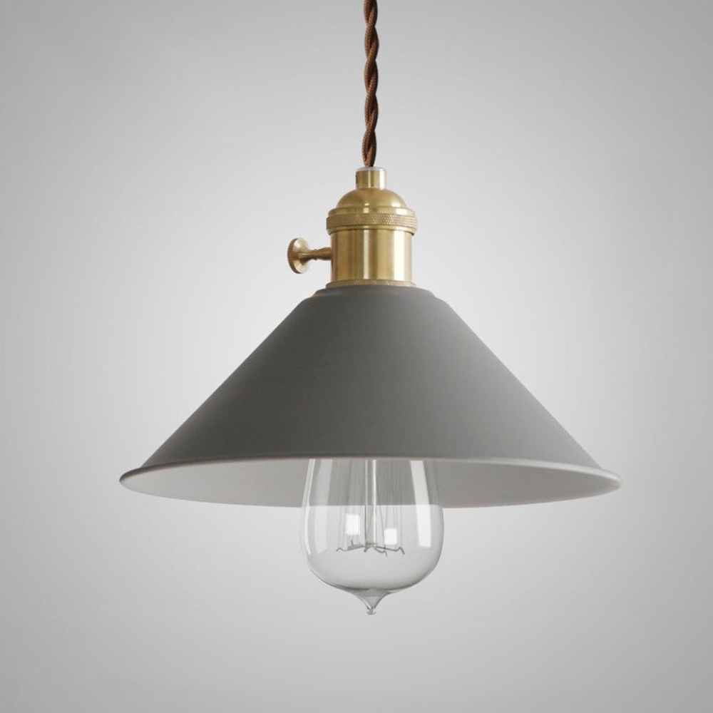 Matte Cone Pendant Light with Brass Fitting - view 18
