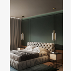 Glass Globe or Capsule Pendant Light with Brass Arch - view 12