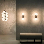 Double Globe Wall Sconce with Curved Metal Arm - view 8