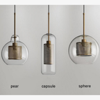 Glass and Perforated Metal Pendant Light, Industrial Style - view 20