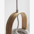 Tapered Metal Pendant Light with Wood-Look Detail - view 17