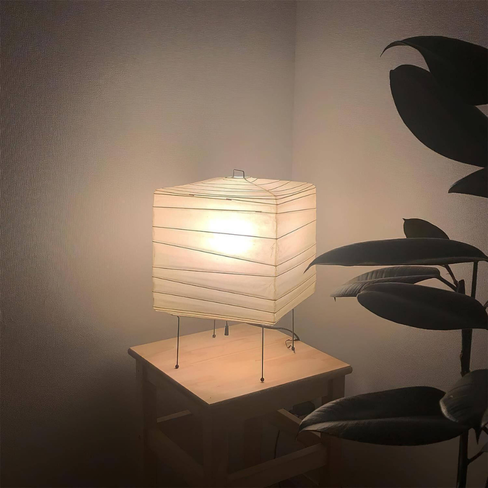 Paper Lantern Table Lamp with Metal Handle, UK Plug - view 10