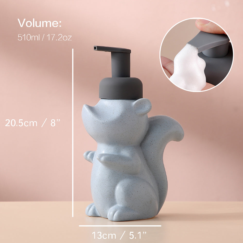 Squirrel Ceramic Foaming Soap Dispenser, 510 mL