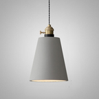 Geometric Concrete Pendant Light with Brass Detail - view 1