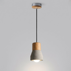 Concrete and Wood Pendant Light, Nordic Industrial Style - view 11