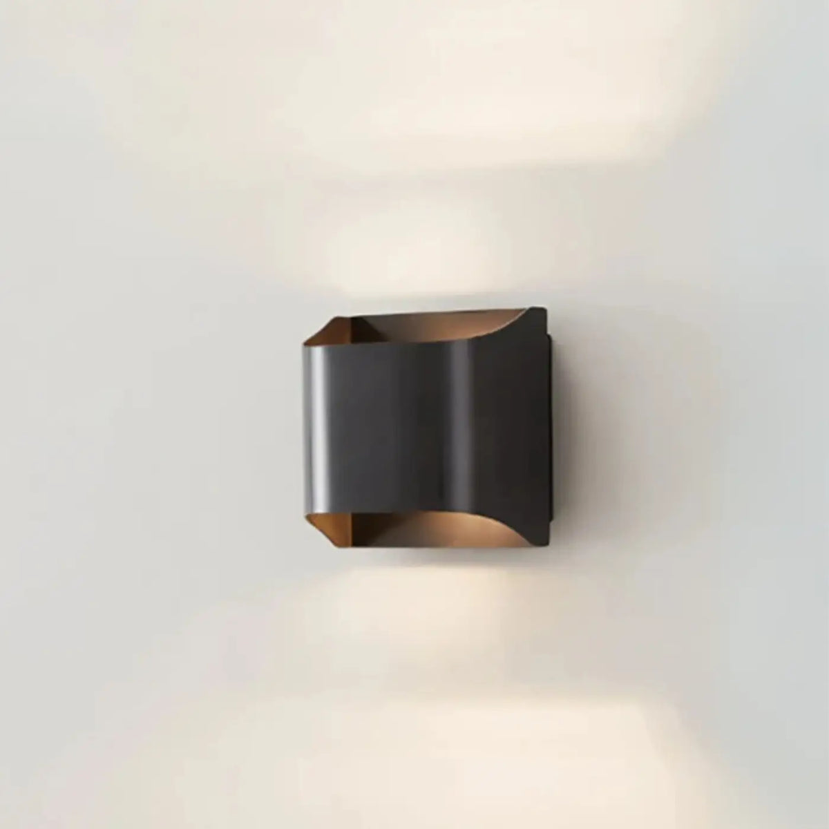 Metal LED Wall Sconce with Gold-Tone Interior - view 14