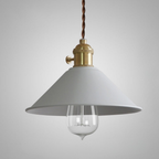 Matte Cone Pendant Light with Brass Fitting - view 19
