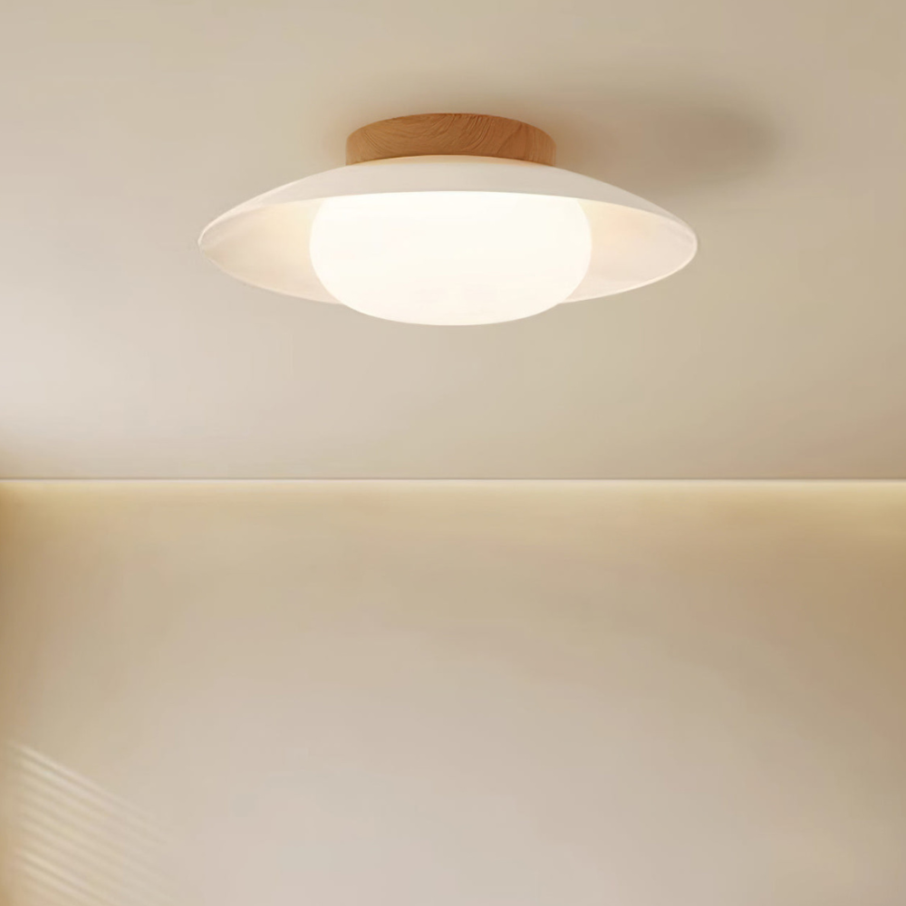 Cream Acrylic LED Flush Ceiling Light, 35 cm - view 6