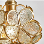 Floral Glass Pendant Light with Brass Fittings - view 12