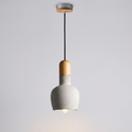 Concrete and Wood Pendant Light, Nordic Industrial Style - view 1