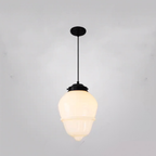Frosted Glass Pendant Light, Matte White Geometric Designs - view 16