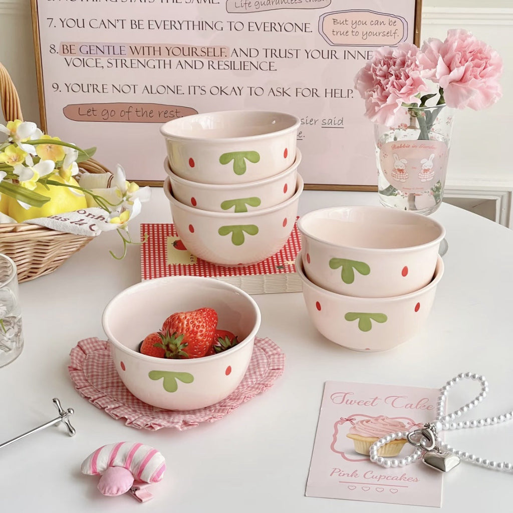 Strawberry Pattern Ceramic Bowl – product image 3