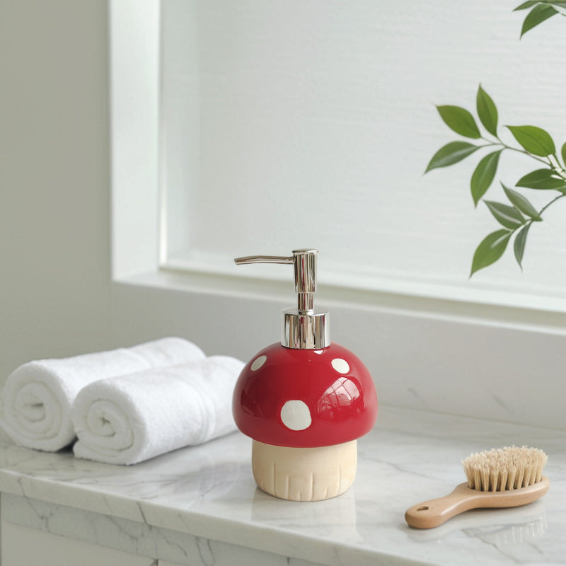 Mushroom Shape Ceramic Soap Dispenser – product image 1