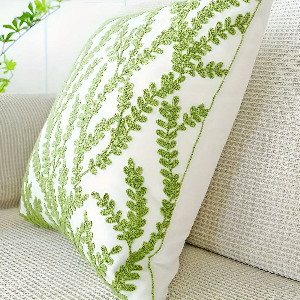 Green Botanical Leaf Cushion Cover – image 9